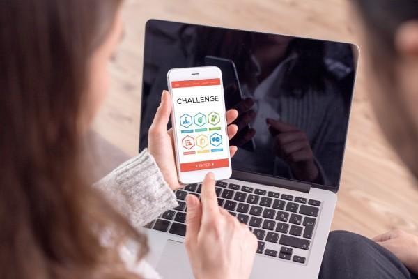 challenge support motivation mission success word with icons