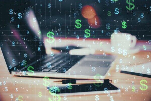 a computer image emphasizing digital product profits